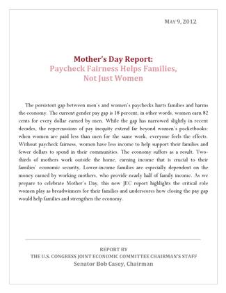 Mother's Day Paycheck Fairness
