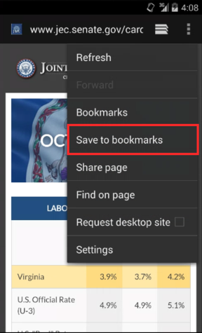 Bookmarking step screengrab