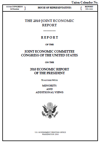 2010 Joint Economic Report Cover